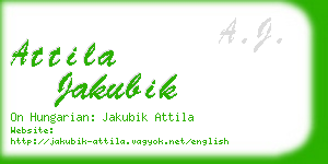 attila jakubik business card